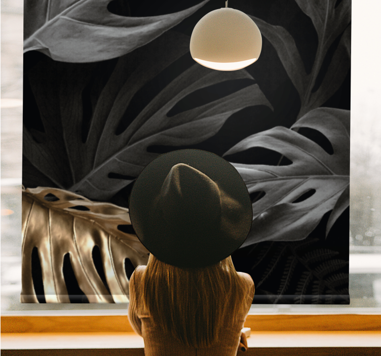 Estore de rolo elegantes grandes folhas tropicais - TenStickers