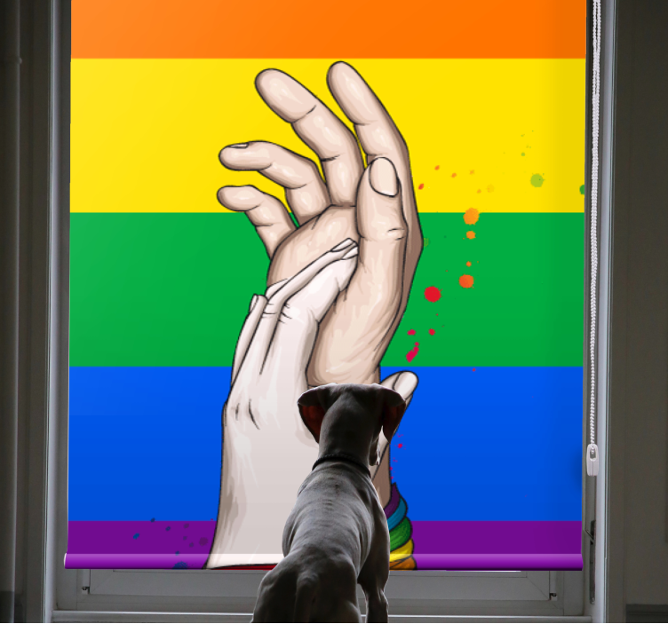 Mãos humanas e fita do arco-íris lgbt outro cego - TenStickers