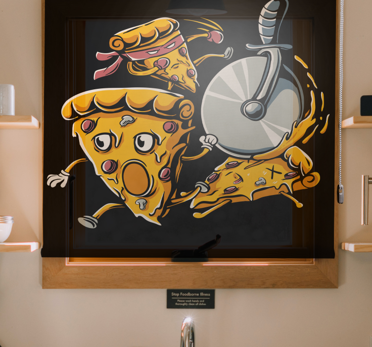 Pizza divertida sala de jantar cega - TenStickers