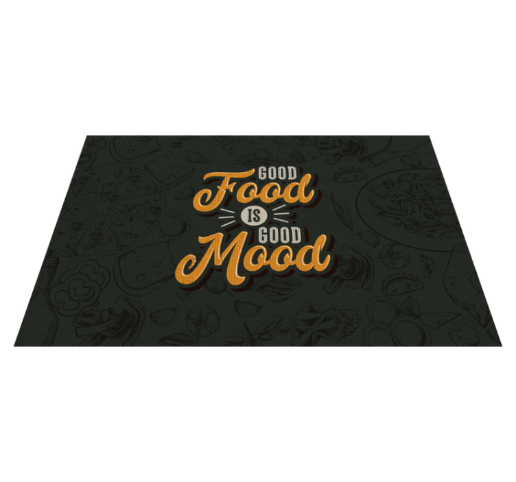 Individuais de mesa com frases Food Mood - TenStickers