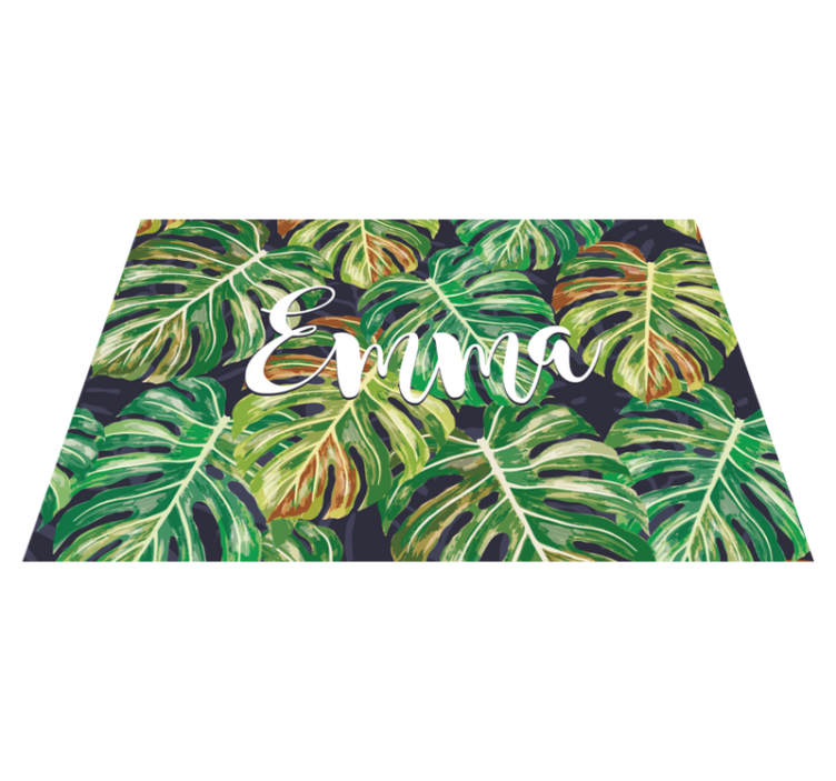 Individuais de mesa florais personalizados de monstera - TenStickers