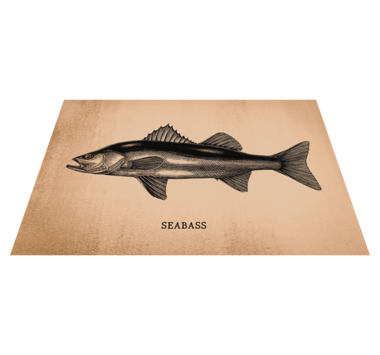 Individuais de mesa de peixes Robalo realista - TenStickers