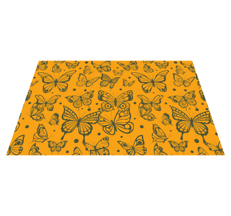 Individual de mesa de borboleta laranja e preta - TenStickers