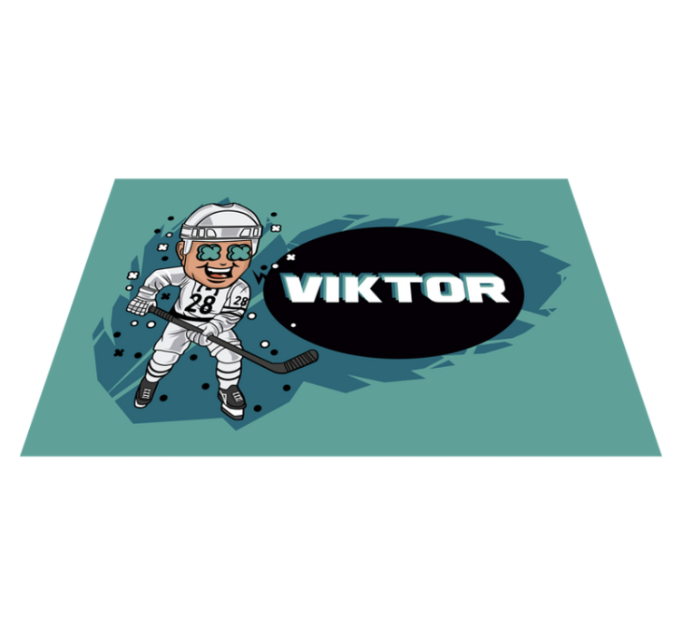 Individuais de mesa infantis jogador de hockey cartoon - TenStickers