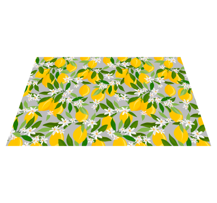 Individuais de mesa originais padrão floral de limão - TenStickers
