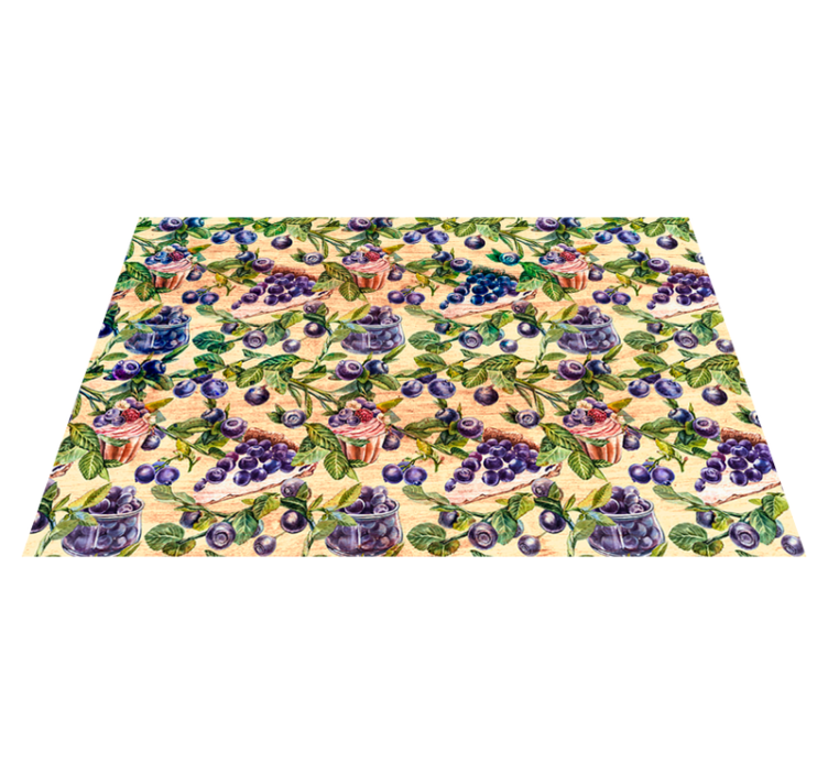 Individuais de mesa originais padrão de cupcake de mirtilo - TenStickers