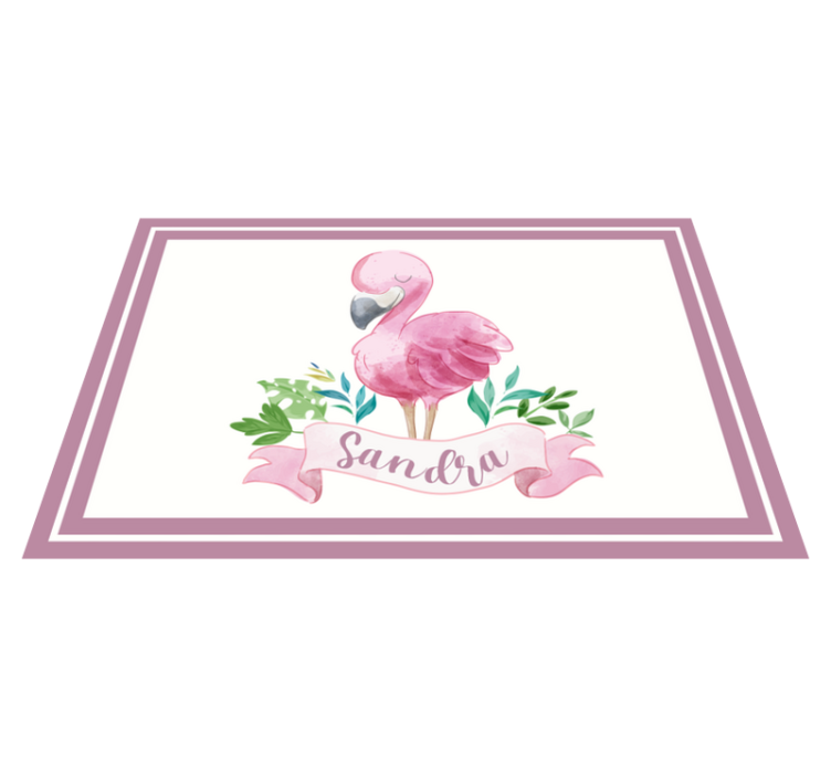 Individuais de mesa com nome flamingo com fita - TenStickers