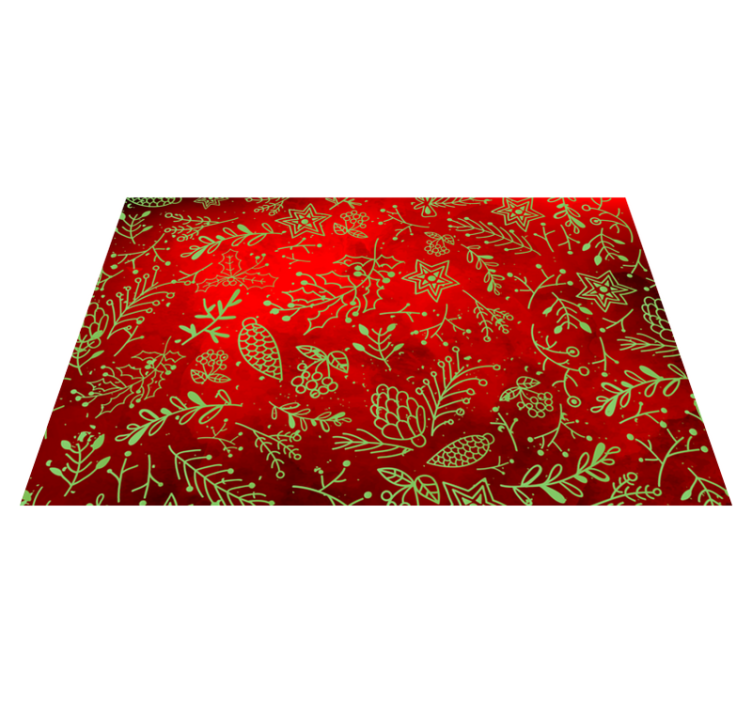 Individuais de mesa de natal floral vermelho festivo - TenStickers