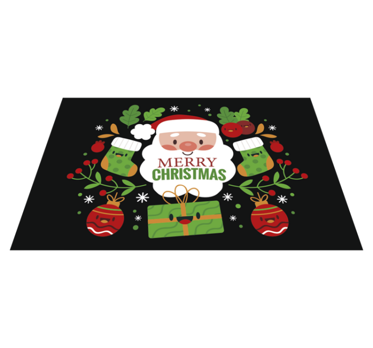 Individuais de mesa de natal ilustração do papai noel alegre - TenStickers