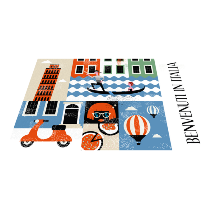 Individuais de mesa originais cena italiana vibrante - TenStickers