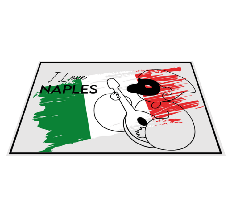 Individuais de mesa com texto amo o design de nápoles - TenStickers