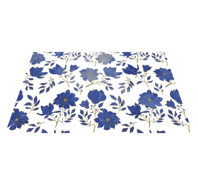 Individuais de mesa originais padrão floral azul - TenStickers