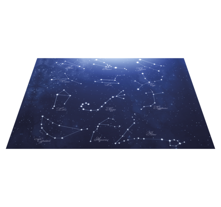 Individuais de mesa com texto mapa estelar das constelações - TenStickers