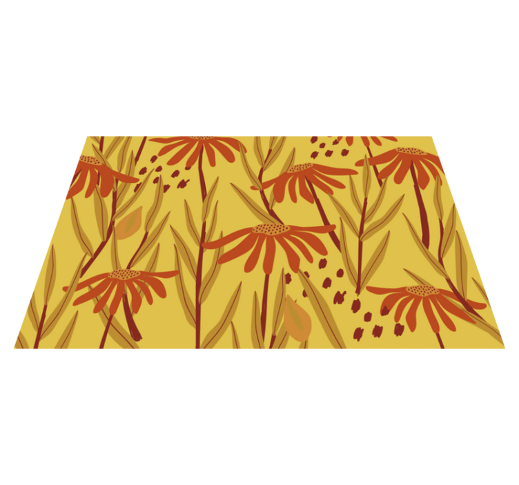 Individuais de mesa originais padrão floral amarelo - TenStickers