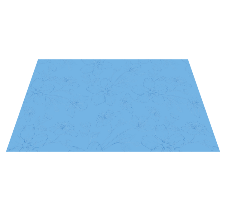 Individuais de mesa elegantes Padrão floral azul - TenStickers