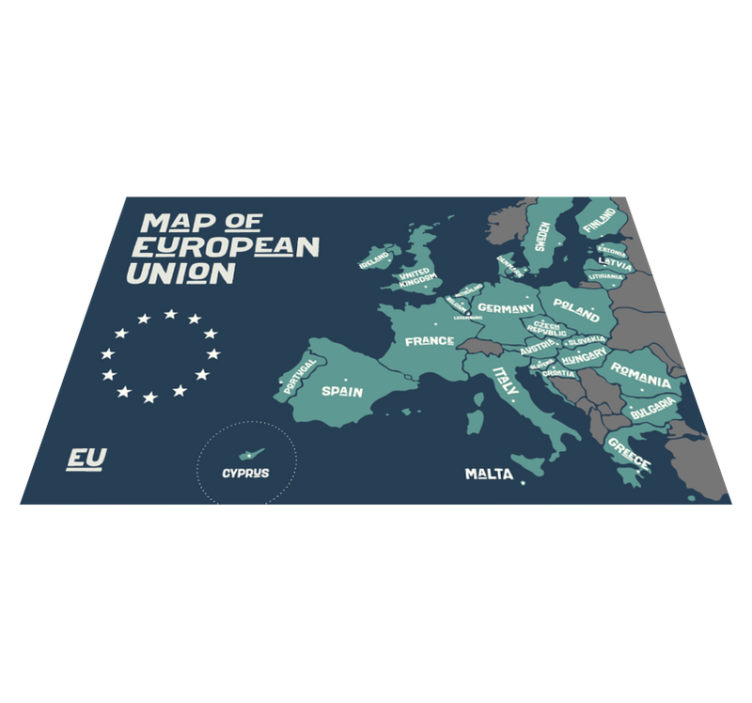 Individuais de mesa originais Mapa da união europeia - TenStickers
