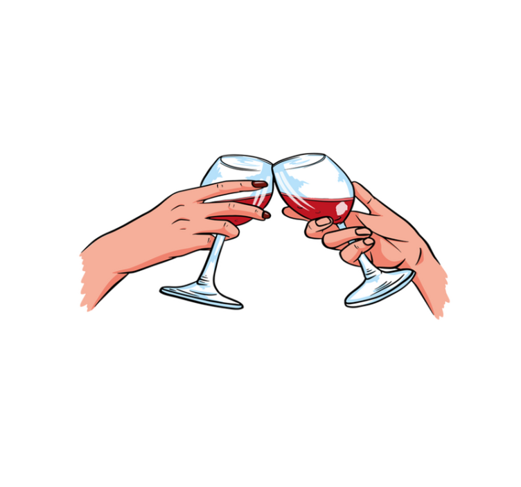 Individuais de mesa para restaurantes Amantes do vinho - TenStickers