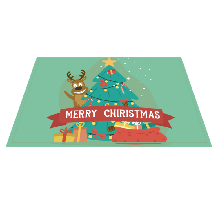 Individuais de mesa de natal Árvore festiva alegre - TenStickers