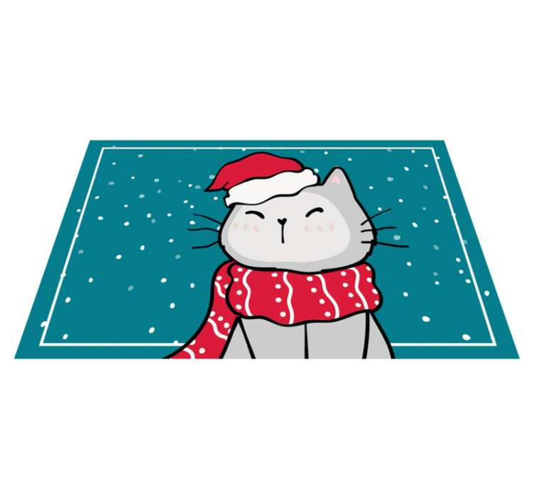 Individuais de mesa de Natal Gato engraçado produtode natal - TenStickers