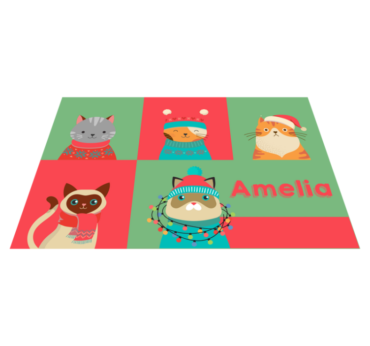 Individuais de mesa de Natal Motivos de gato - TenStickers