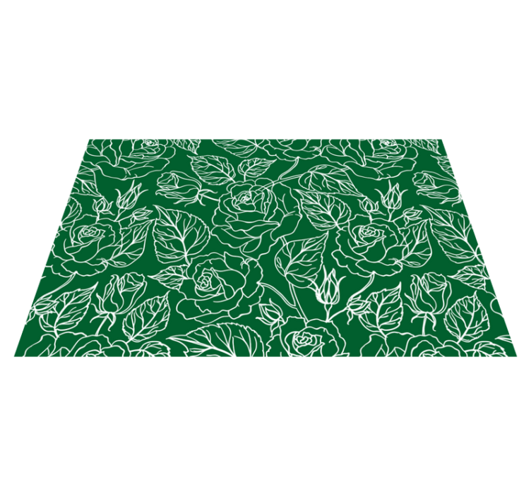 Individuais de mesa elegantes Flores verdes - TenStickers