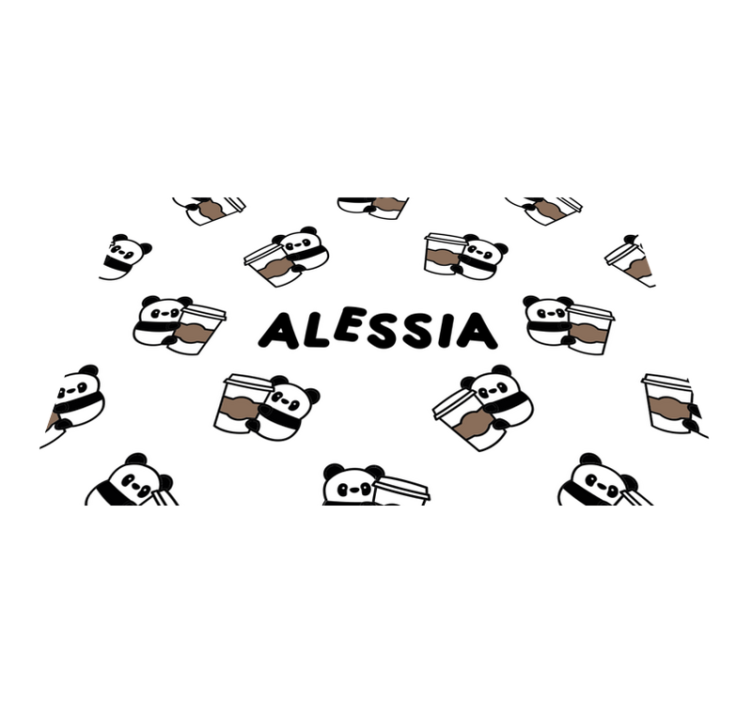 Individuais de mesa infantis com personagens de panda fofos - TenStickers