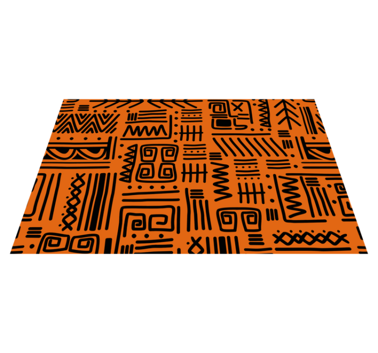 Individuais de mesa de texturas Negra e laranja étnica africana - TenStickers
