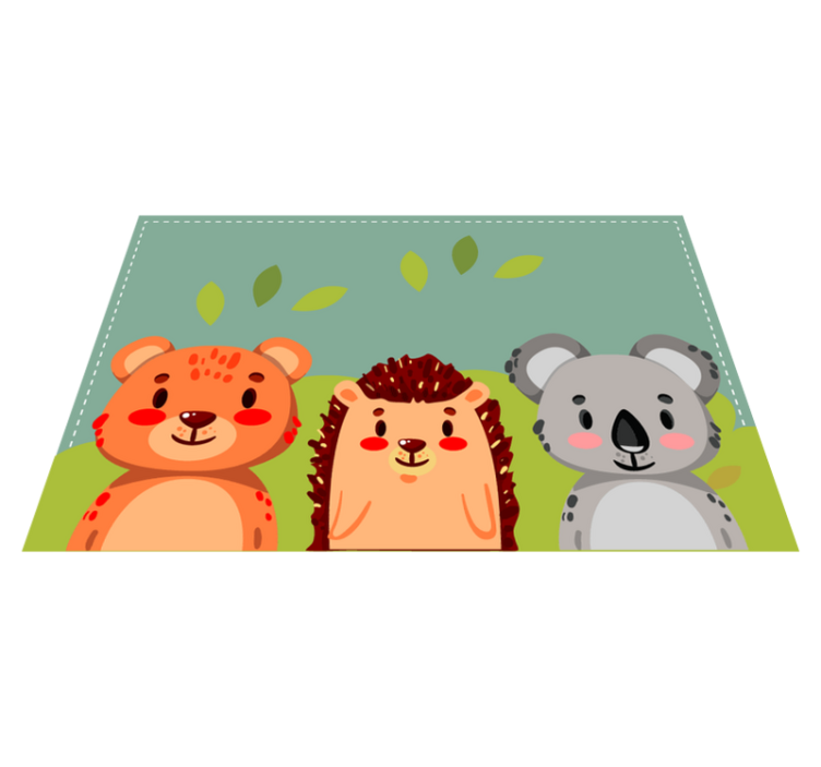 Individuais de mesa infantis Coleção plana de animais selvagens - TenStickers