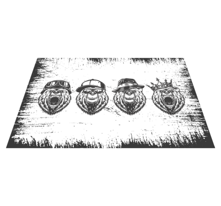 Individuais de mesa originais retratos de urso elegantes - TenStickers