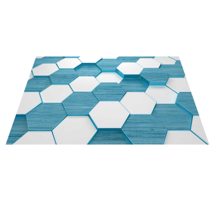 Individuais de mesa modernos padrão hexagonal azul - TenStickers