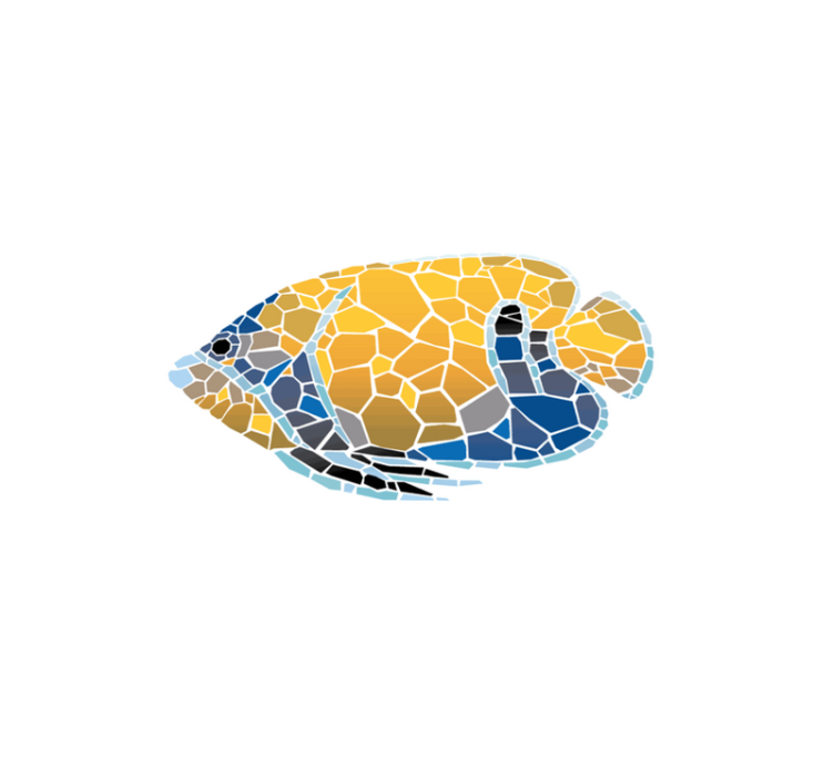 Individuais de mesa originais ilustração de peixe mosaico - TenStickers