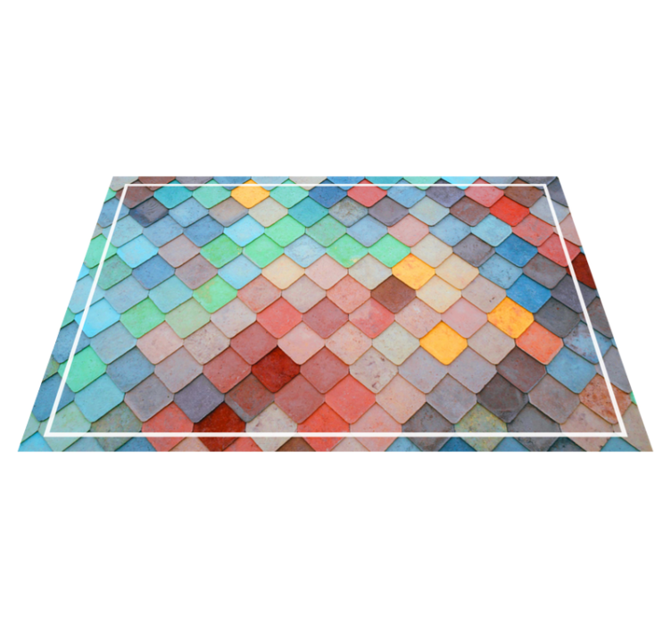 Individuais de mesa de texturas padrão de azulejos coloridos - TenStickers