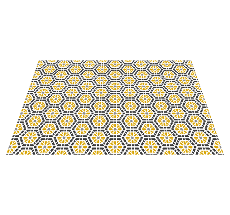 Individuais de mesa modernos Padrão hexagonal amarelo - TenStickers