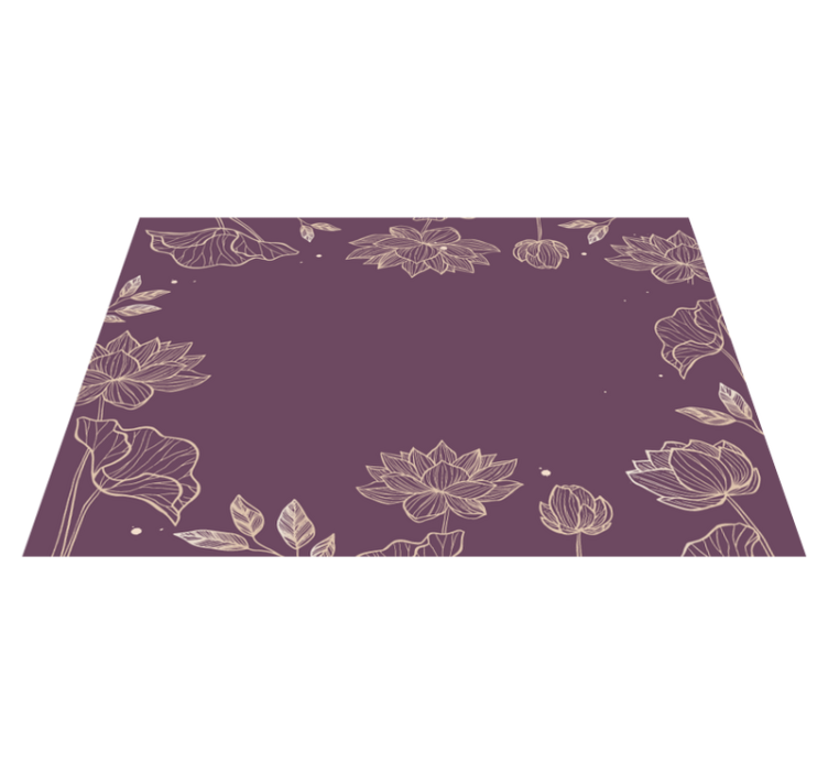 Individuais de mesa elegantes com padrão floral de lótus - TenStickers
