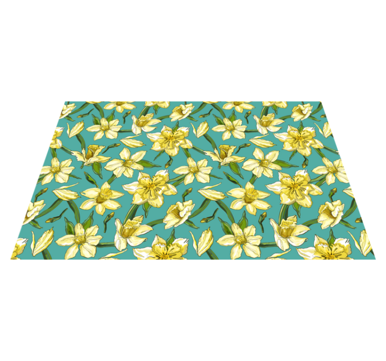 Individuais de mesa originais padrão floral de narciso - TenStickers