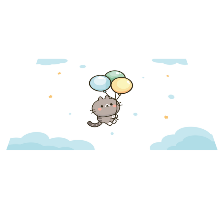 Individuais de mesa infantis Gato e balões - TenStickers