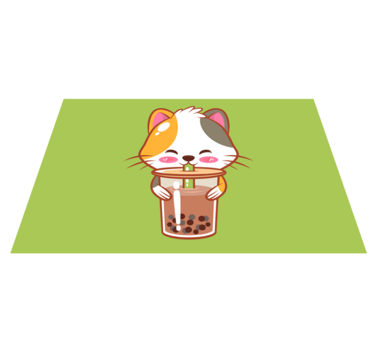 Individuais de mesa infantis Gato bebendo chocolate - TenStickers