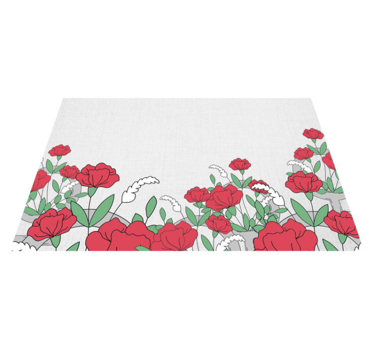 Individuais de mesa originais com padrão floral e folhas - TenStickers
