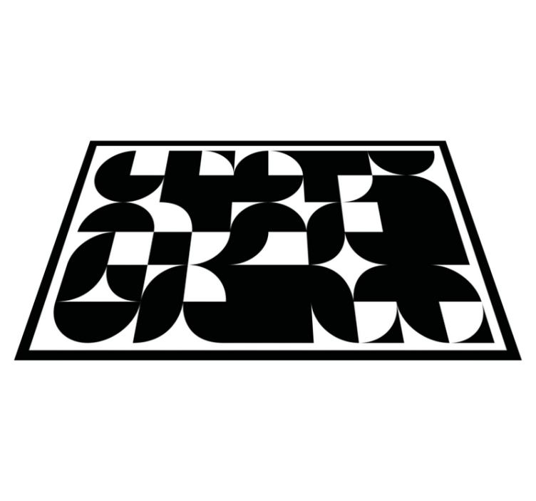 Individuais de mesa modernos com motivo geométrico preto - TenStickers