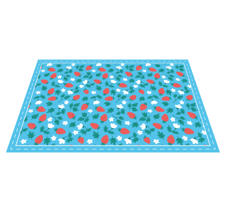 Individuais de mesa originais padrão floral de morango - TenStickers