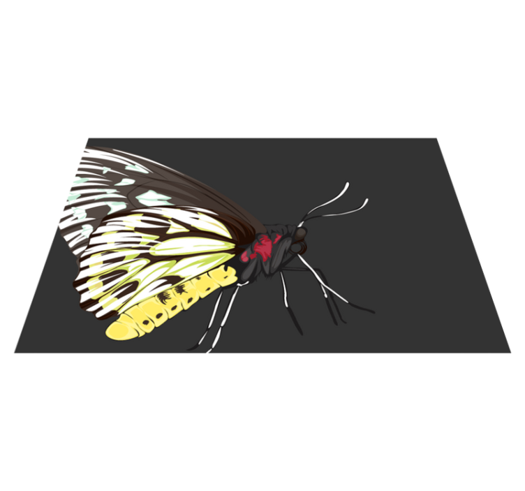 Individuais de mesa redondos Borboleta amarela detalhada realista - TenStickers