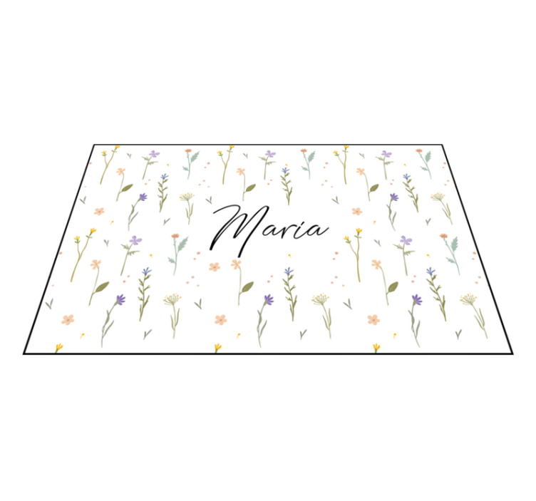 Individuais de mesa com nome Flores coloridas de jardim - TenStickers
