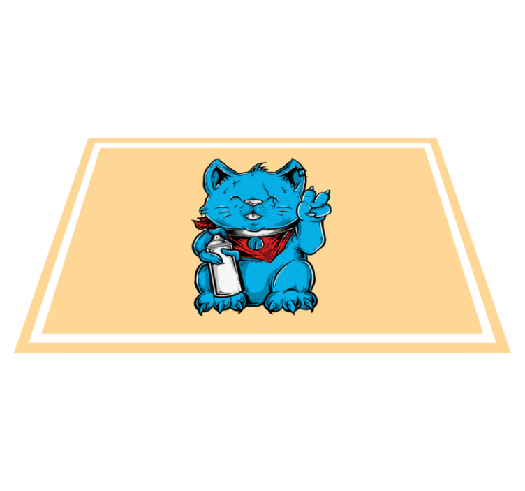 Individuais de mesa originais Gato de desenho animado com brinco - TenStickers