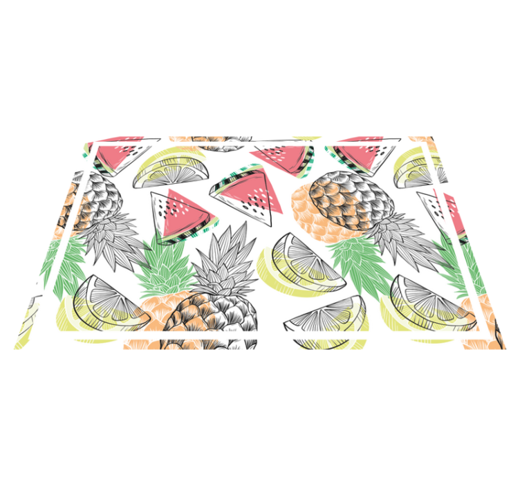 Individuais de mesa originais com padrão de frutas tropicais - TenStickers