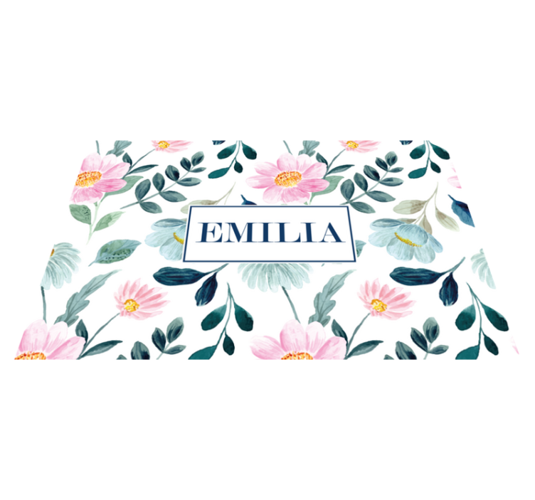 Individuais de mesa com nome floral personalizado - TenStickers