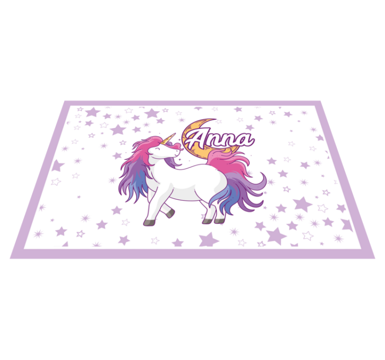 Individuais de mesa infantis unicórnio com estrelas - TenStickers