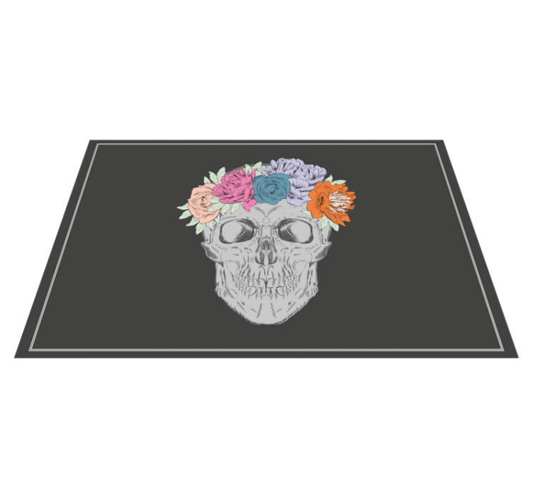 Individuais de mesa originais coroa floral de caveira - TenStickers