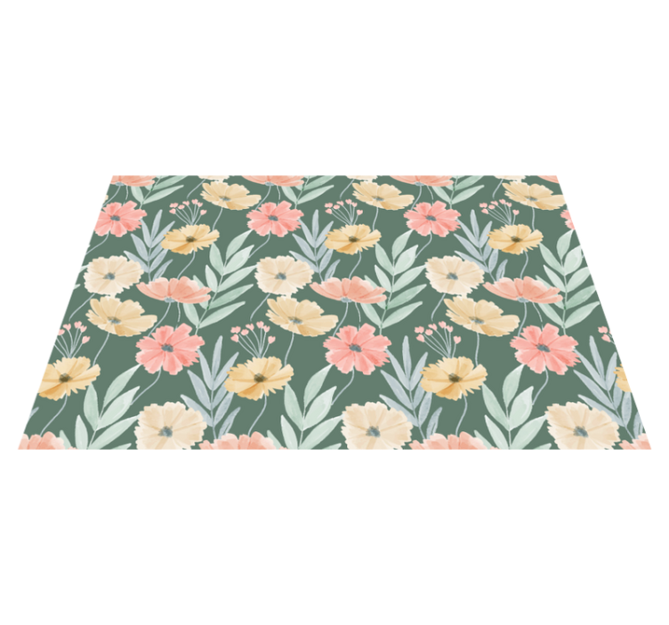 Individuais de mesa originais com padrão floral verde - TenStickers