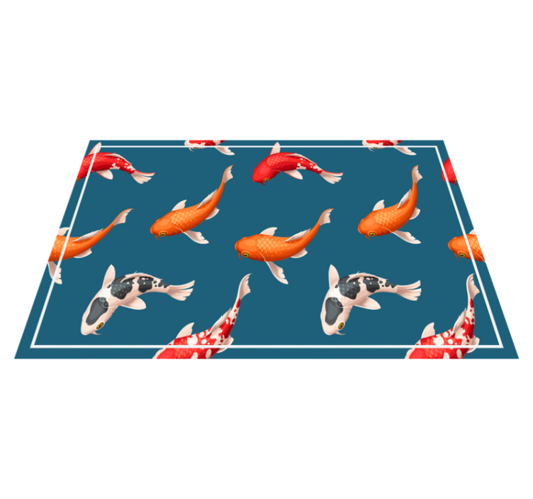 Individuais de mesa infantis Peixe koi com fundo azul - TenStickers