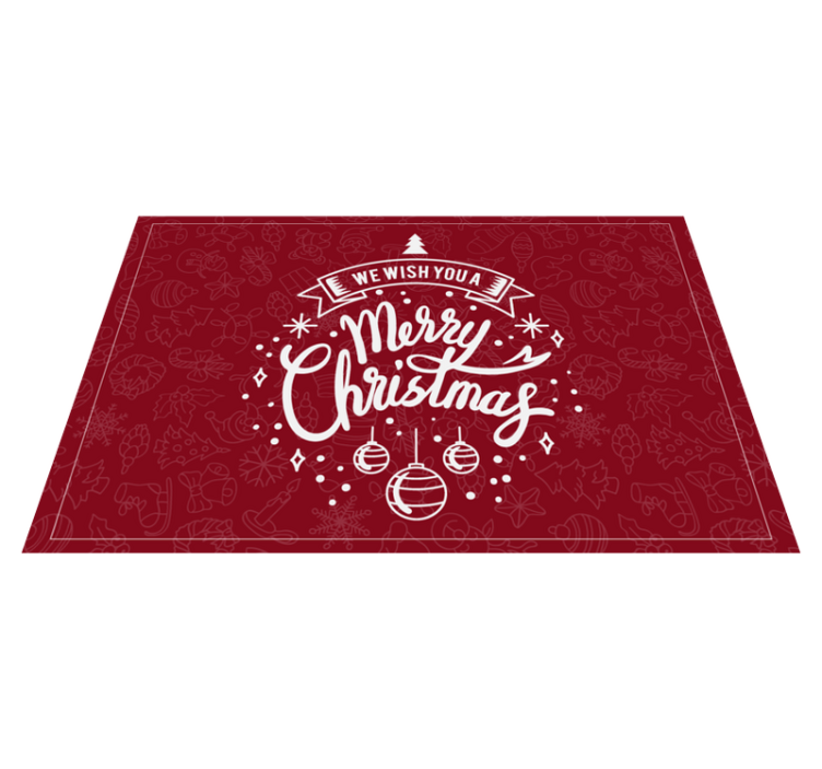 Individuais de mesa de Natal saudação de feriado vermelho - TenStickers